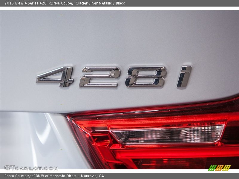 Glacier Silver Metallic / Black 2015 BMW 4 Series 428i xDrive Coupe