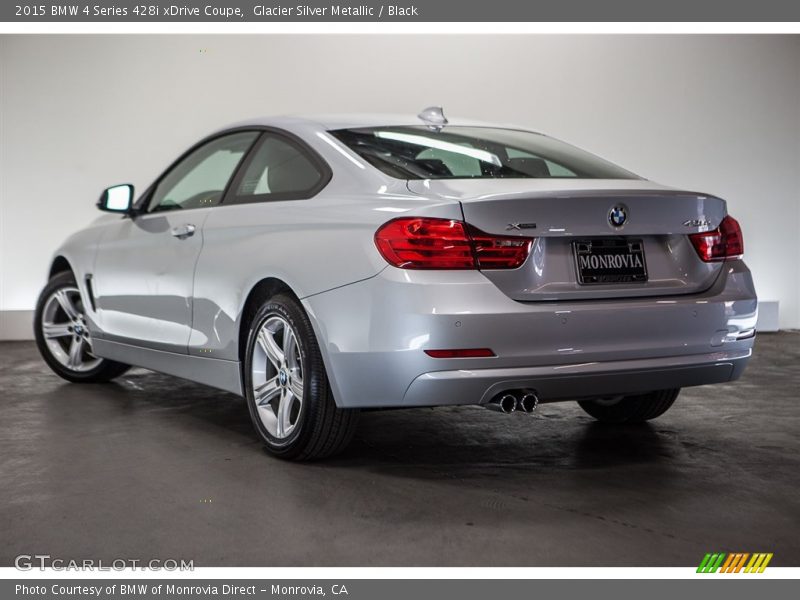 Glacier Silver Metallic / Black 2015 BMW 4 Series 428i xDrive Coupe