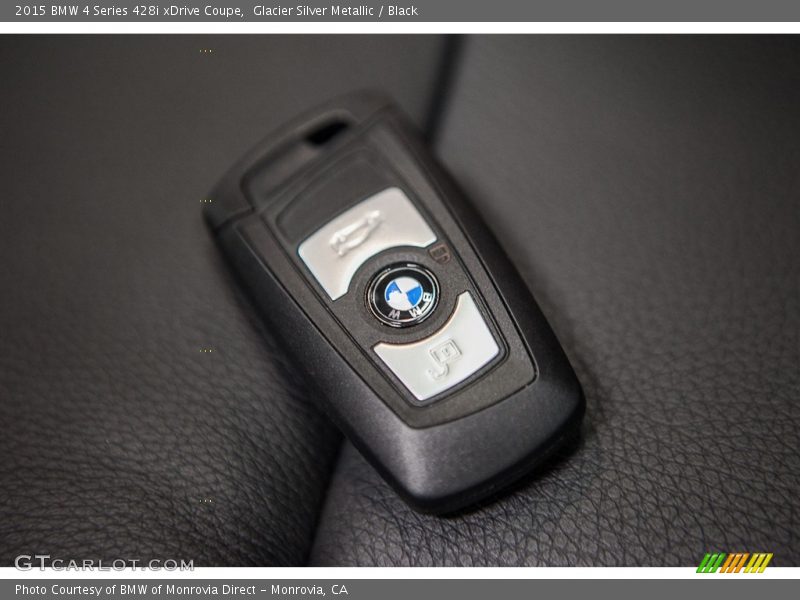 Glacier Silver Metallic / Black 2015 BMW 4 Series 428i xDrive Coupe