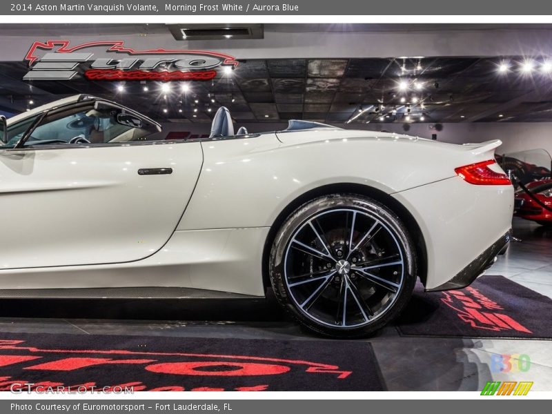 Morning Frost White / Aurora Blue 2014 Aston Martin Vanquish Volante