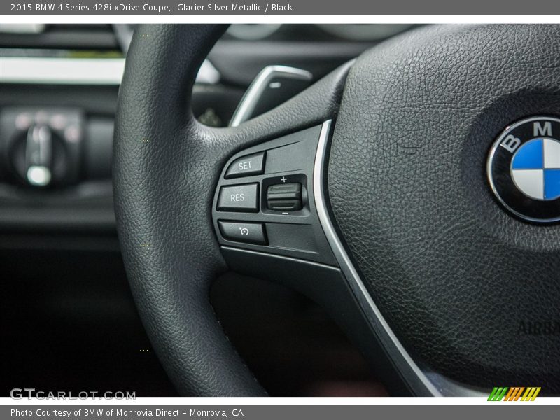 Glacier Silver Metallic / Black 2015 BMW 4 Series 428i xDrive Coupe