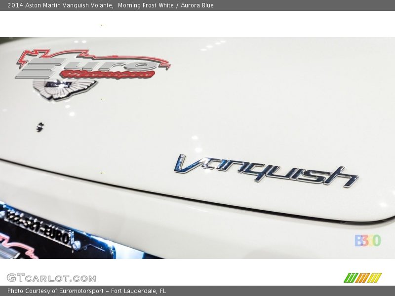 Morning Frost White / Aurora Blue 2014 Aston Martin Vanquish Volante