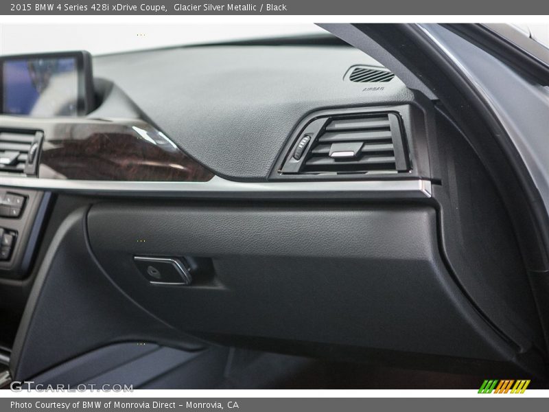 Glacier Silver Metallic / Black 2015 BMW 4 Series 428i xDrive Coupe