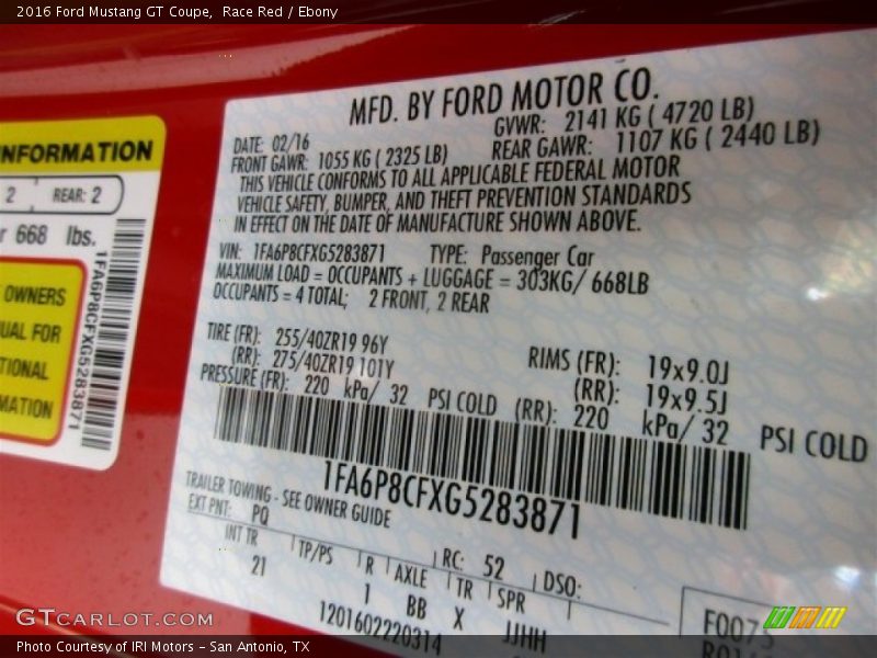 Race Red / Ebony 2016 Ford Mustang GT Coupe