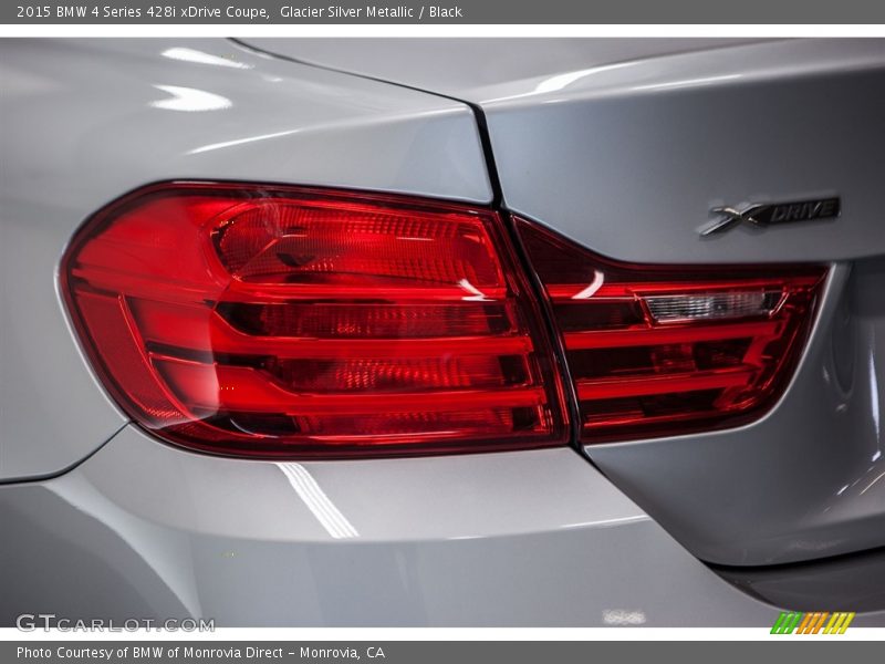 Glacier Silver Metallic / Black 2015 BMW 4 Series 428i xDrive Coupe
