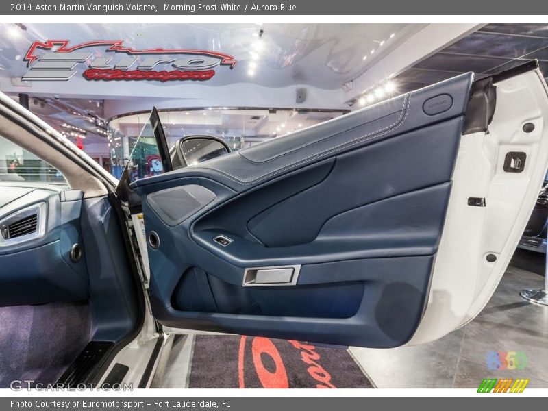 Morning Frost White / Aurora Blue 2014 Aston Martin Vanquish Volante
