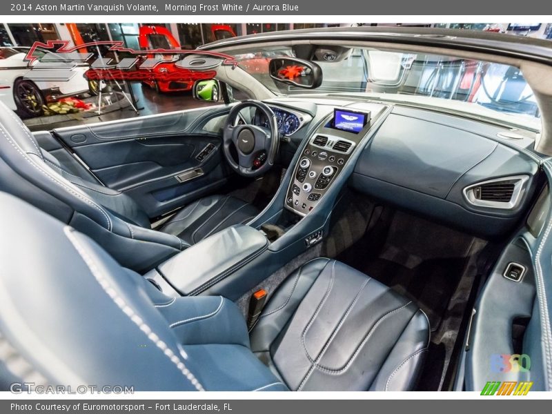 Morning Frost White / Aurora Blue 2014 Aston Martin Vanquish Volante