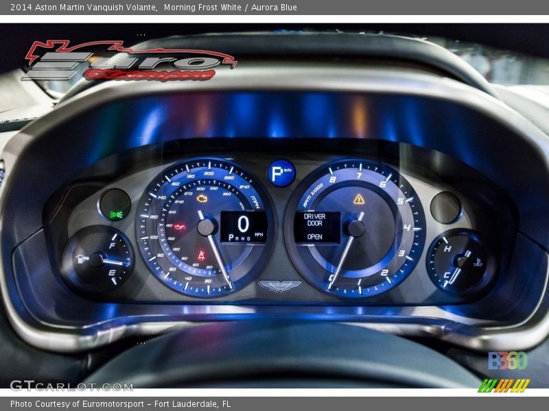 Morning Frost White / Aurora Blue 2014 Aston Martin Vanquish Volante