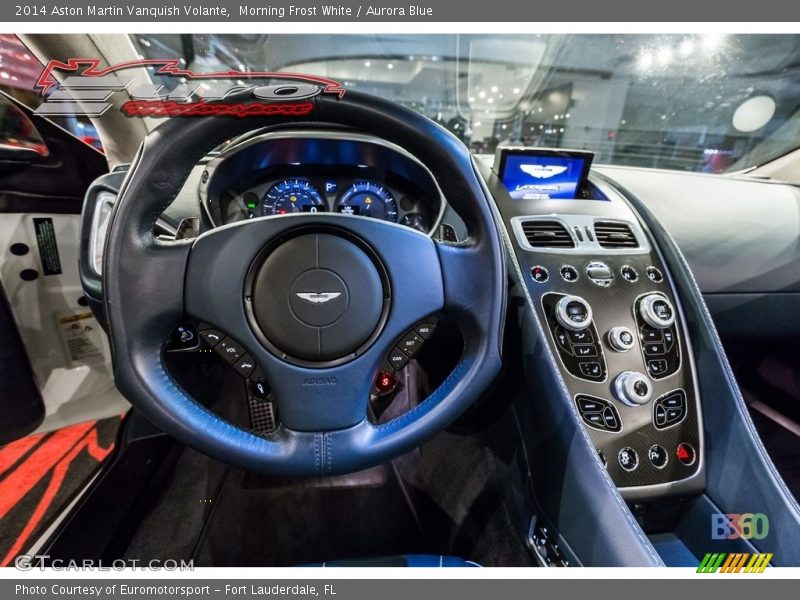 Morning Frost White / Aurora Blue 2014 Aston Martin Vanquish Volante