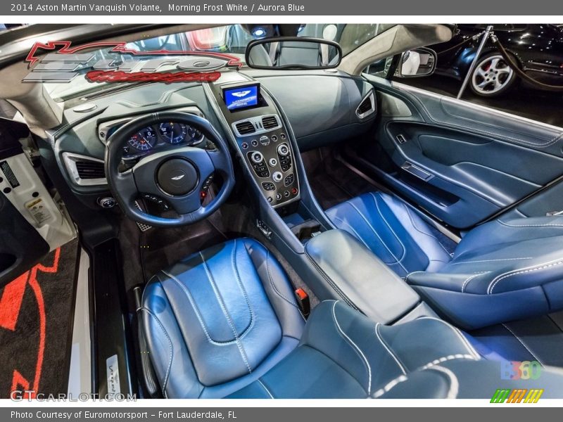 Morning Frost White / Aurora Blue 2014 Aston Martin Vanquish Volante