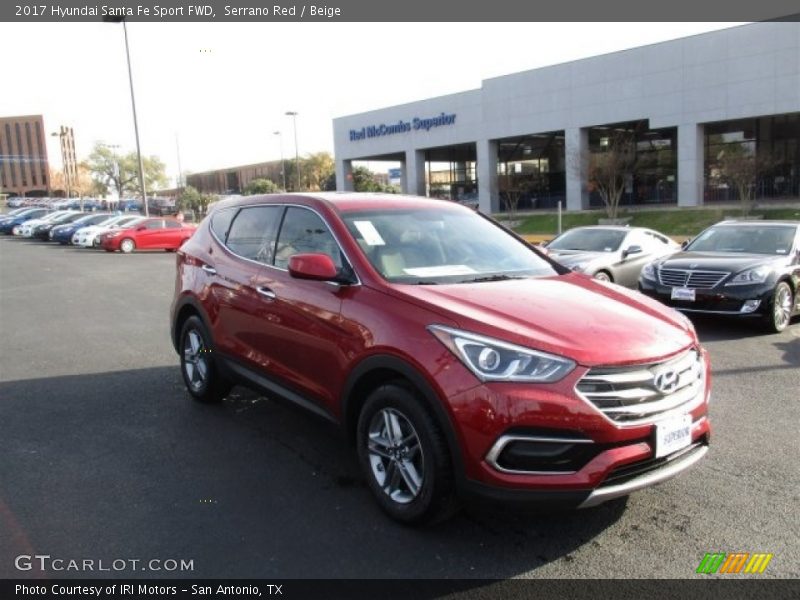 Serrano Red / Beige 2017 Hyundai Santa Fe Sport FWD