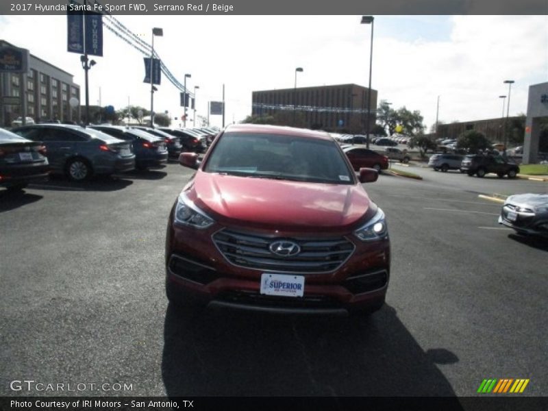 Serrano Red / Beige 2017 Hyundai Santa Fe Sport FWD