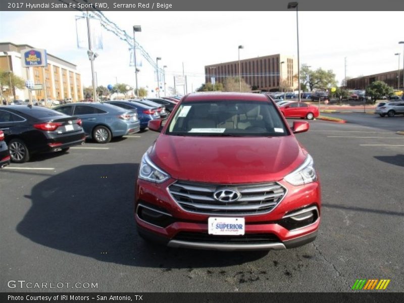 Serrano Red / Beige 2017 Hyundai Santa Fe Sport FWD