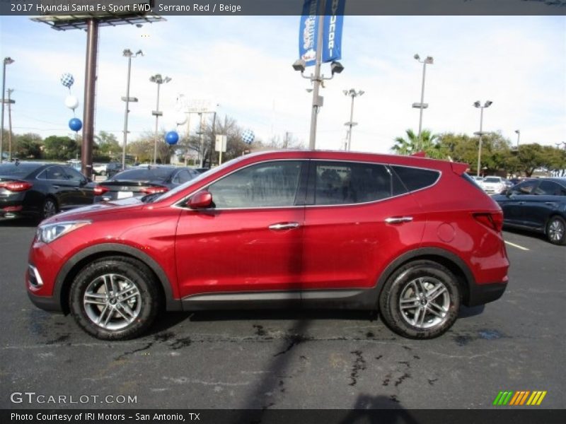 Serrano Red / Beige 2017 Hyundai Santa Fe Sport FWD