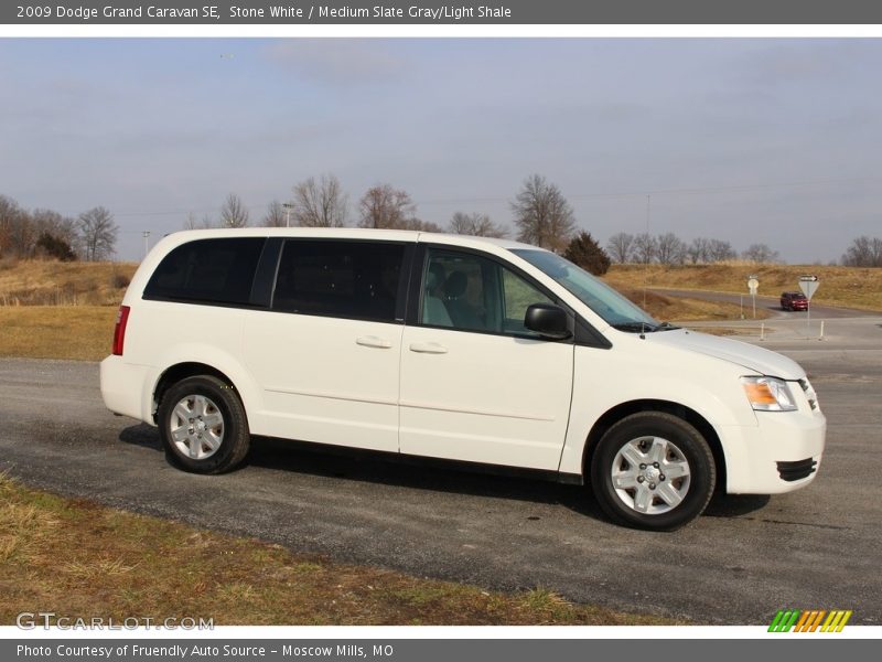 Stone White / Medium Slate Gray/Light Shale 2009 Dodge Grand Caravan SE