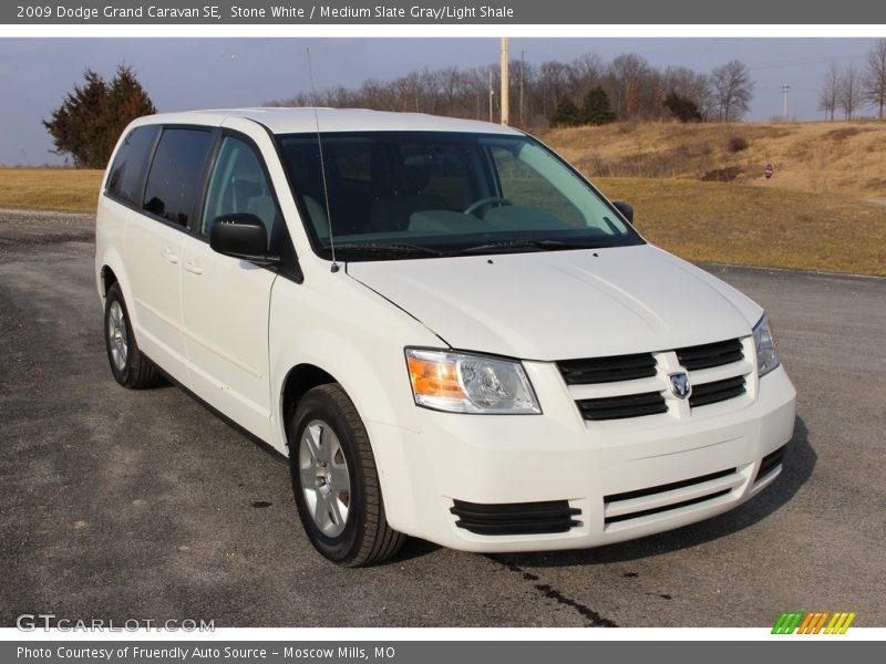 Stone White / Medium Slate Gray/Light Shale 2009 Dodge Grand Caravan SE