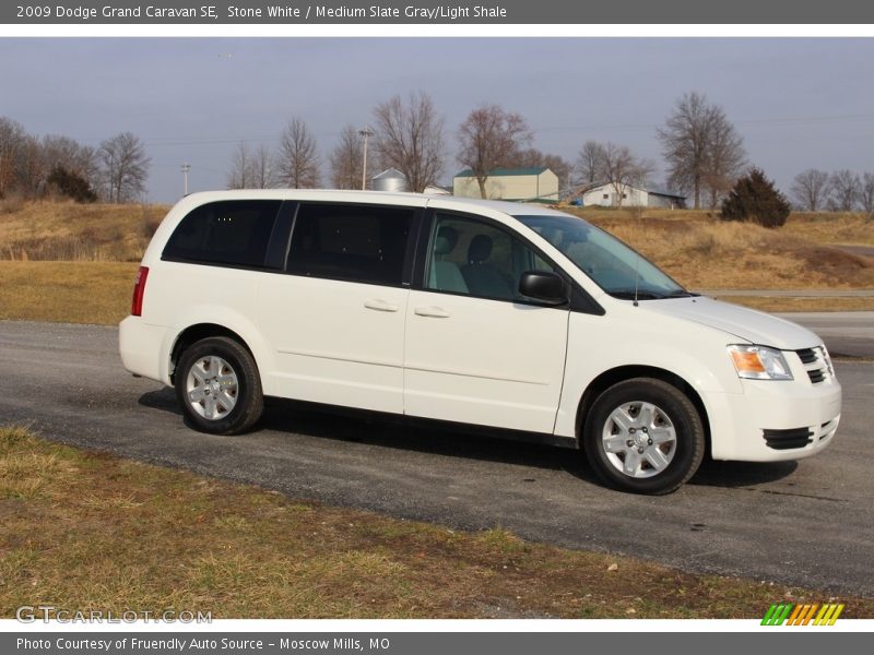 Stone White / Medium Slate Gray/Light Shale 2009 Dodge Grand Caravan SE