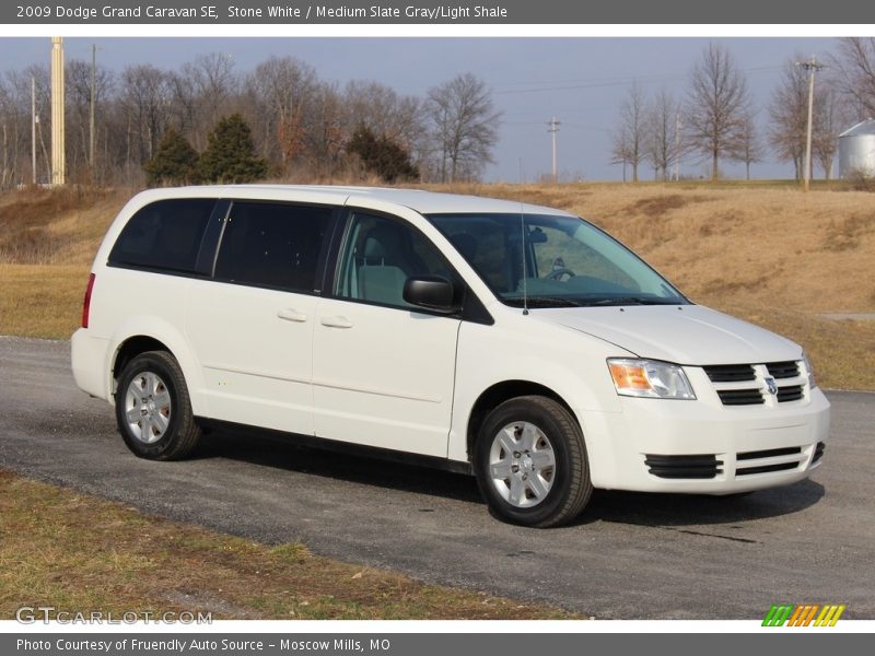 Stone White / Medium Slate Gray/Light Shale 2009 Dodge Grand Caravan SE