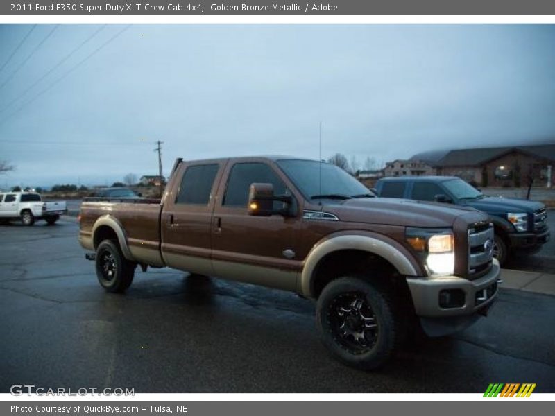 Golden Bronze Metallic / Adobe 2011 Ford F350 Super Duty XLT Crew Cab 4x4