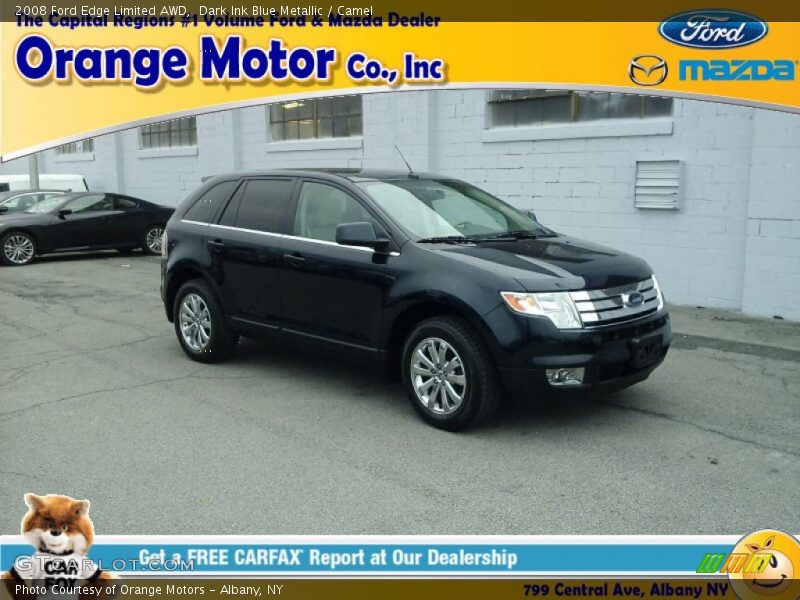 Dark Ink Blue Metallic / Camel 2008 Ford Edge Limited AWD