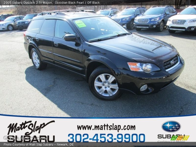 Obsidian Black Pearl / Off Black 2005 Subaru Outback 2.5i Wagon