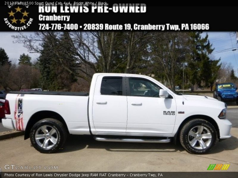 Bright White / Black 2013 Ram 1500 Sport Quad Cab 4x4