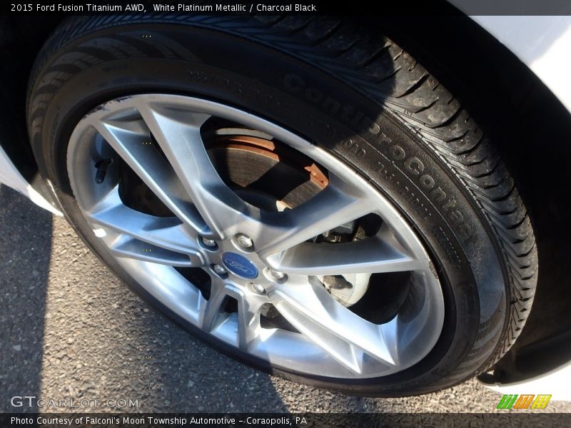 White Platinum Metallic / Charcoal Black 2015 Ford Fusion Titanium AWD