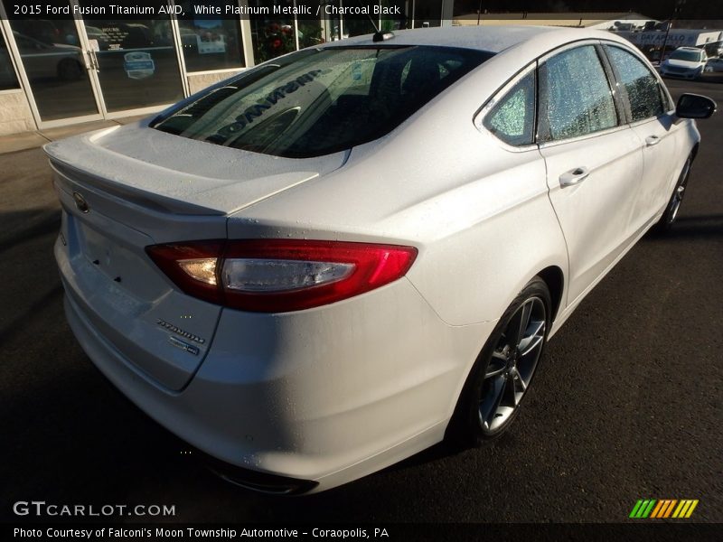 White Platinum Metallic / Charcoal Black 2015 Ford Fusion Titanium AWD