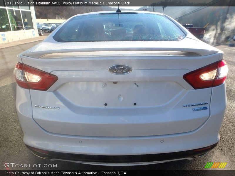White Platinum Metallic / Charcoal Black 2015 Ford Fusion Titanium AWD