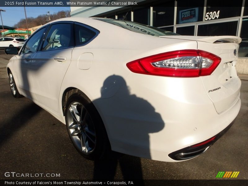 White Platinum Metallic / Charcoal Black 2015 Ford Fusion Titanium AWD