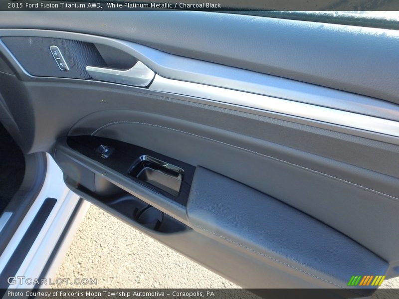 White Platinum Metallic / Charcoal Black 2015 Ford Fusion Titanium AWD