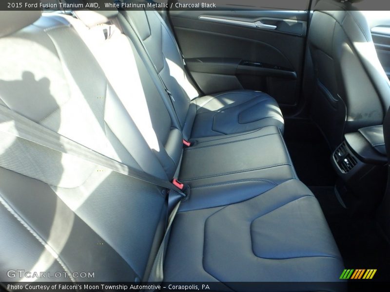 White Platinum Metallic / Charcoal Black 2015 Ford Fusion Titanium AWD