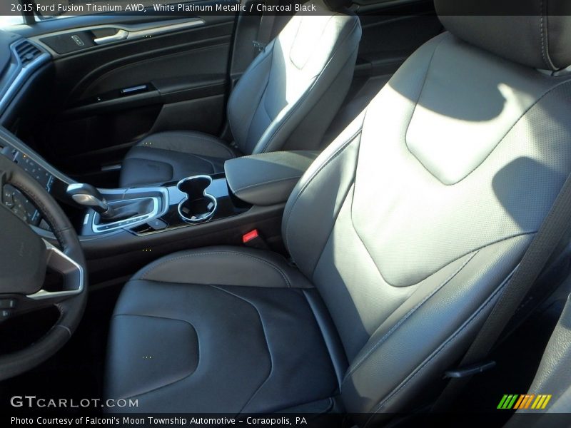 White Platinum Metallic / Charcoal Black 2015 Ford Fusion Titanium AWD
