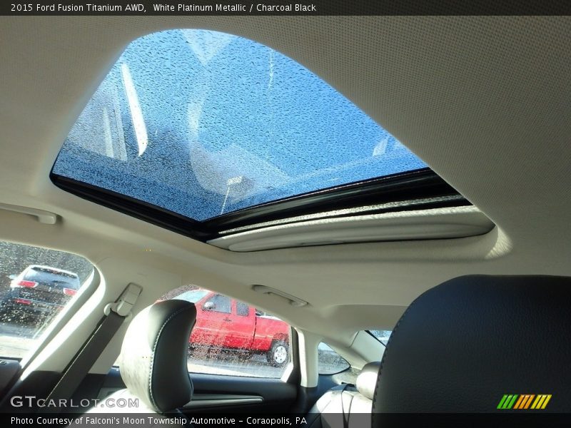 White Platinum Metallic / Charcoal Black 2015 Ford Fusion Titanium AWD