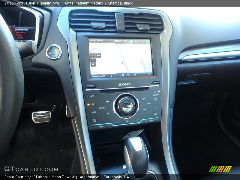 White Platinum Metallic / Charcoal Black 2015 Ford Fusion Titanium AWD