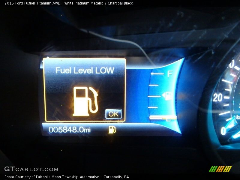 White Platinum Metallic / Charcoal Black 2015 Ford Fusion Titanium AWD
