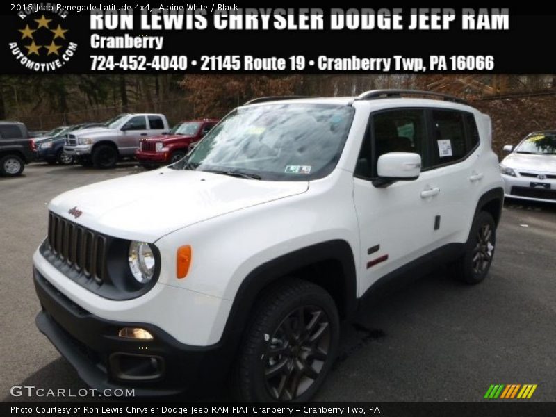 Alpine White / Black 2016 Jeep Renegade Latitude 4x4