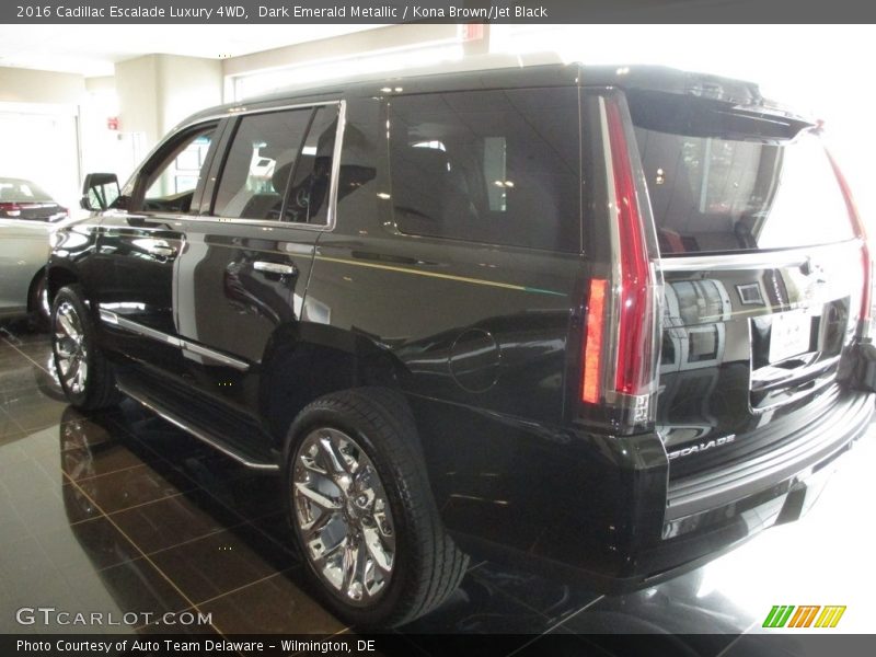 Dark Emerald Metallic / Kona Brown/Jet Black 2016 Cadillac Escalade Luxury 4WD