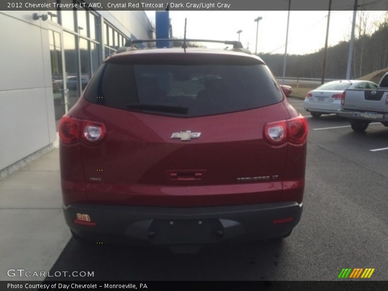 Crystal Red Tintcoat / Dark Gray/Light Gray 2012 Chevrolet Traverse LT AWD