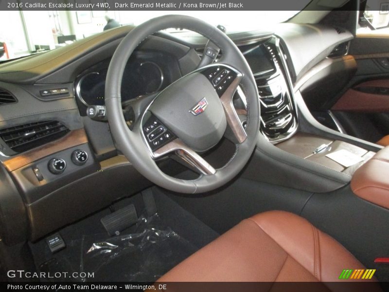 Dark Emerald Metallic / Kona Brown/Jet Black 2016 Cadillac Escalade Luxury 4WD