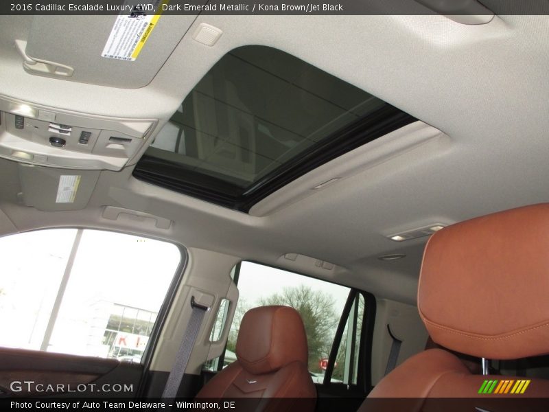 Dark Emerald Metallic / Kona Brown/Jet Black 2016 Cadillac Escalade Luxury 4WD