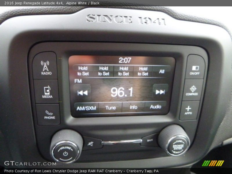 Alpine White / Black 2016 Jeep Renegade Latitude 4x4