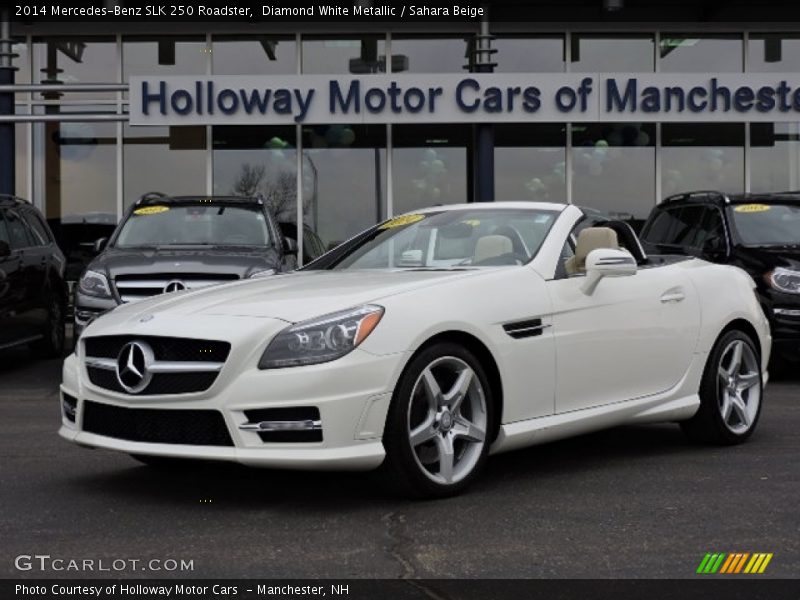 Diamond White Metallic / Sahara Beige 2014 Mercedes-Benz SLK 250 Roadster