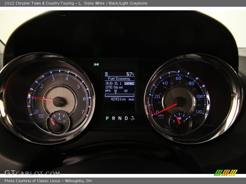 Stone White / Black/Light Graystone 2012 Chrysler Town & Country Touring - L