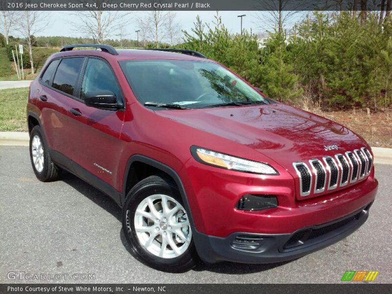 Deep Cherry Red Crystal Pearl / Black 2016 Jeep Cherokee Sport 4x4