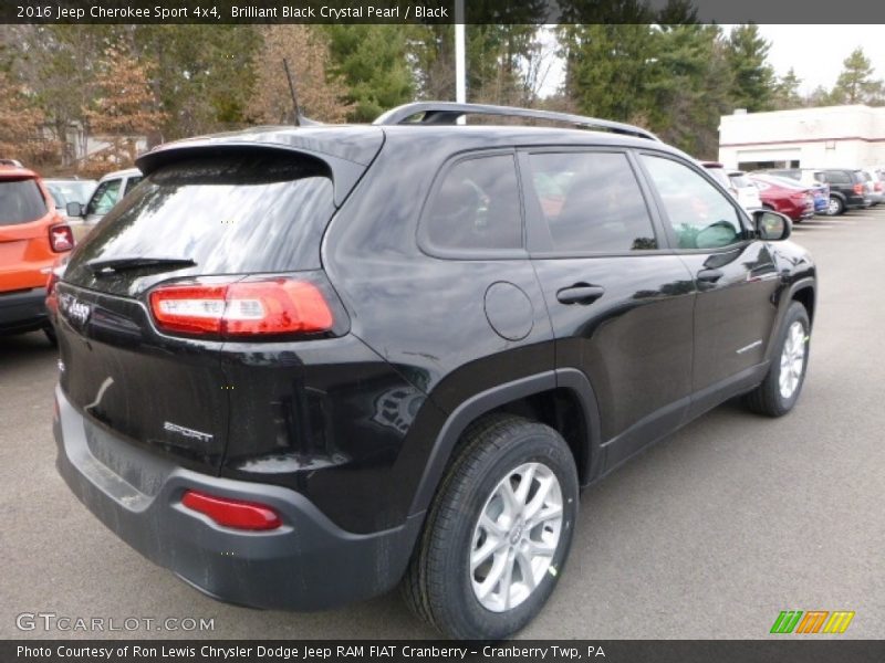 Brilliant Black Crystal Pearl / Black 2016 Jeep Cherokee Sport 4x4