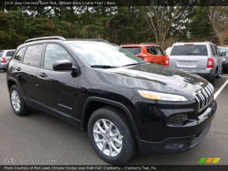 Brilliant Black Crystal Pearl / Black 2016 Jeep Cherokee Sport 4x4
