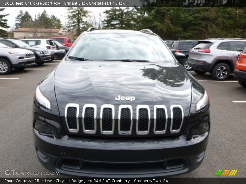 Brilliant Black Crystal Pearl / Black 2016 Jeep Cherokee Sport 4x4
