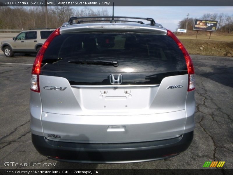 Alabaster Silver Metallic / Gray 2014 Honda CR-V EX-L AWD