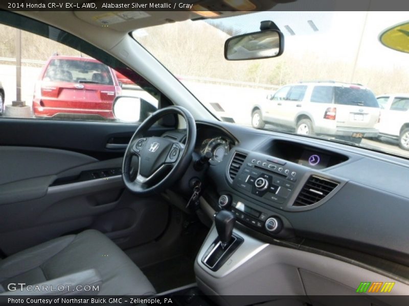 Alabaster Silver Metallic / Gray 2014 Honda CR-V EX-L AWD